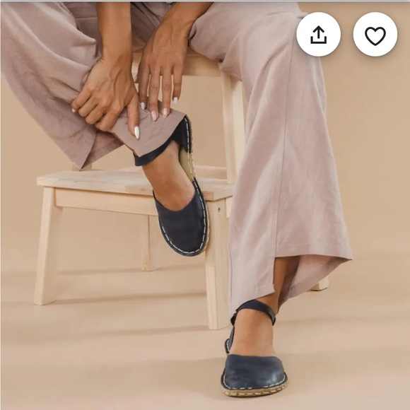 Barefoot Navy Leather Sandals - Picture 3 of 4